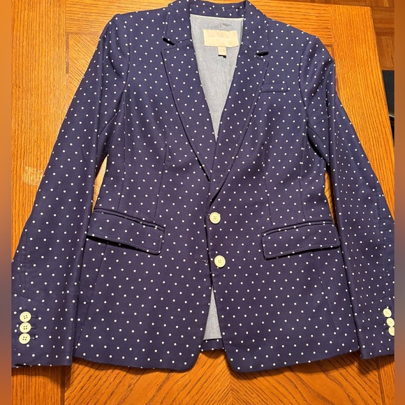 Banana Republic Blue and White Polka Dot Blazer size 8 - Picture 5 of 13